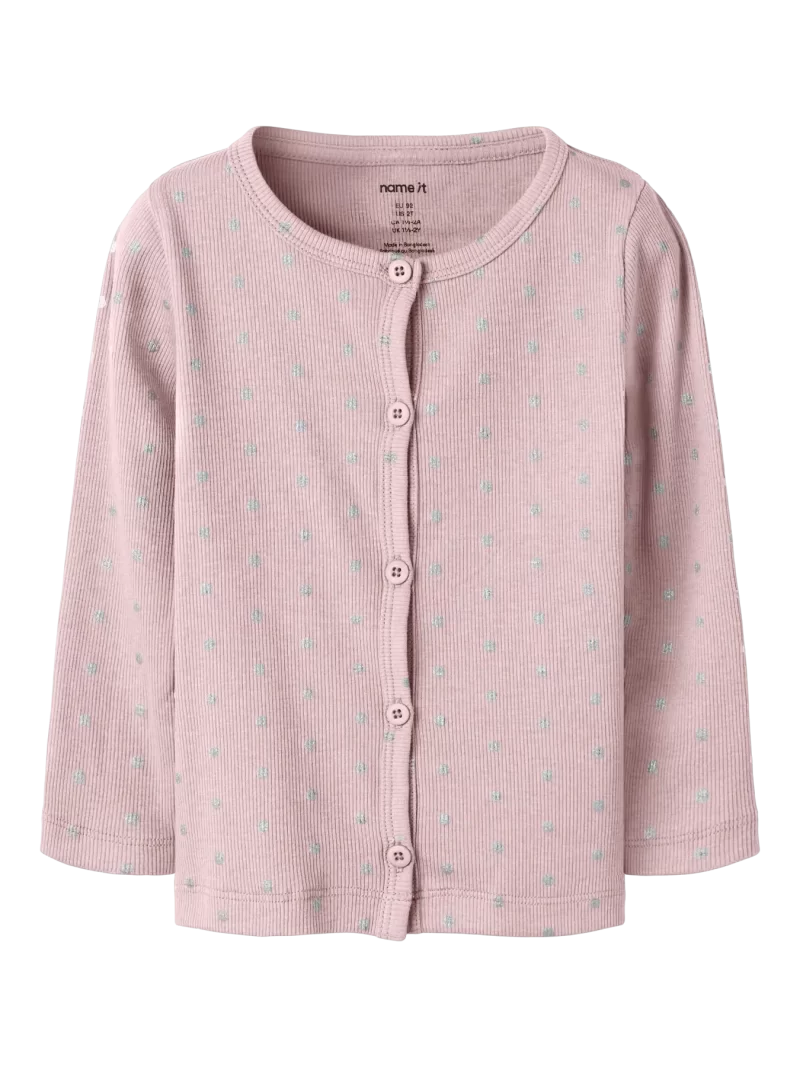 NAME IT NmfLona slim neuletakki ribbineule Silver Dots Violet Ice