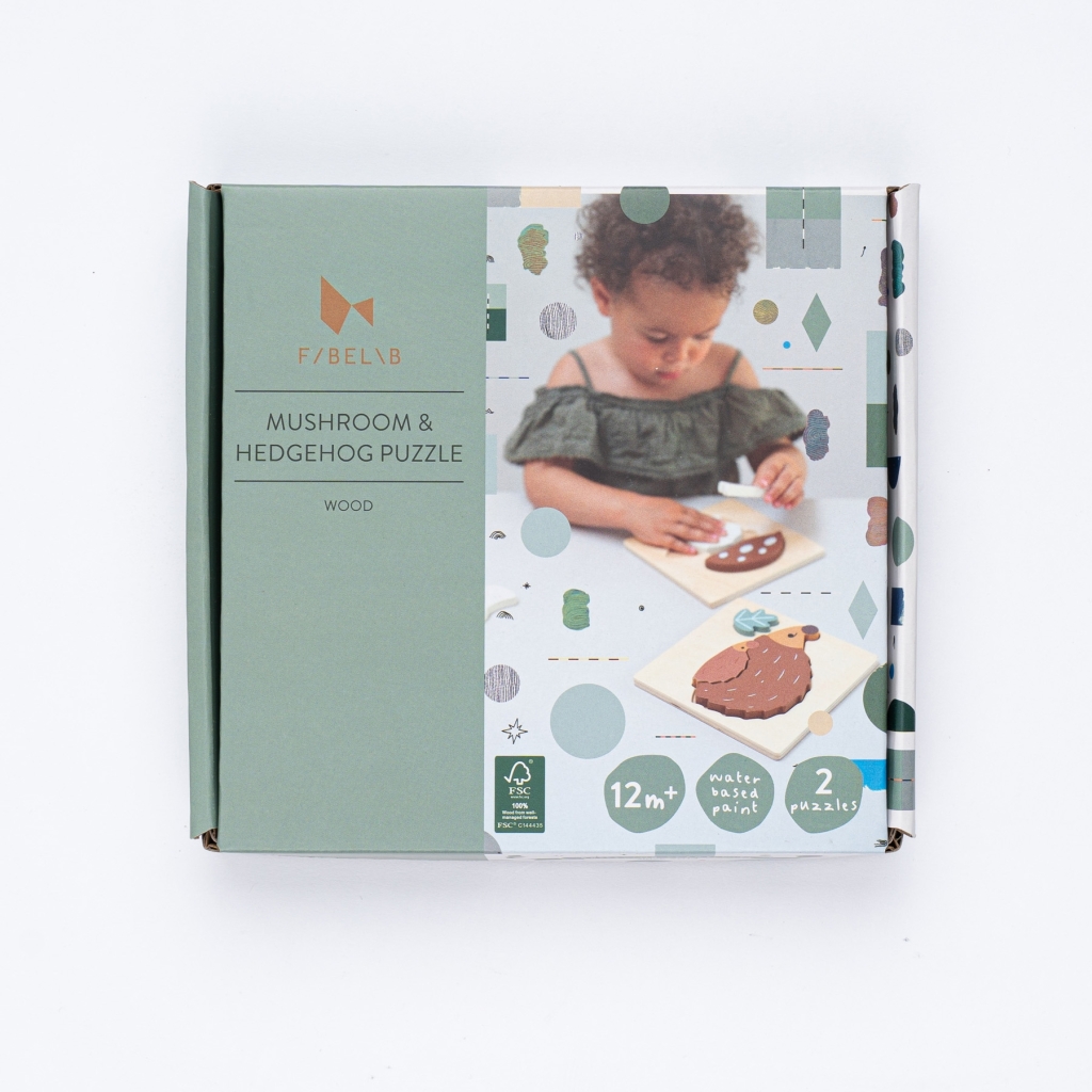 FABELAB 2-pack mushrooms + hedgehog puzzle sienet ja siilit 2-pack palapelit - Image 3