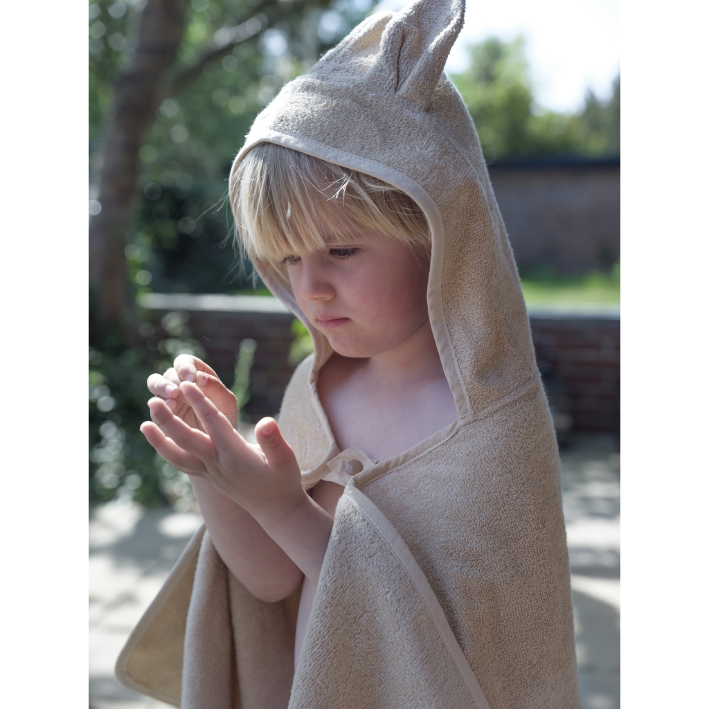 FABELAB bunny hooded junior towel bamboo 70%, organic cotton 30% huppupyyhe yli 2-vuotiaille Wheat