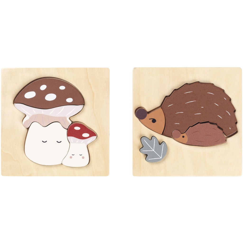 FABELAB 2-pack mushrooms + hedgehog puzzle sienet ja siilit 2-pack palapelit