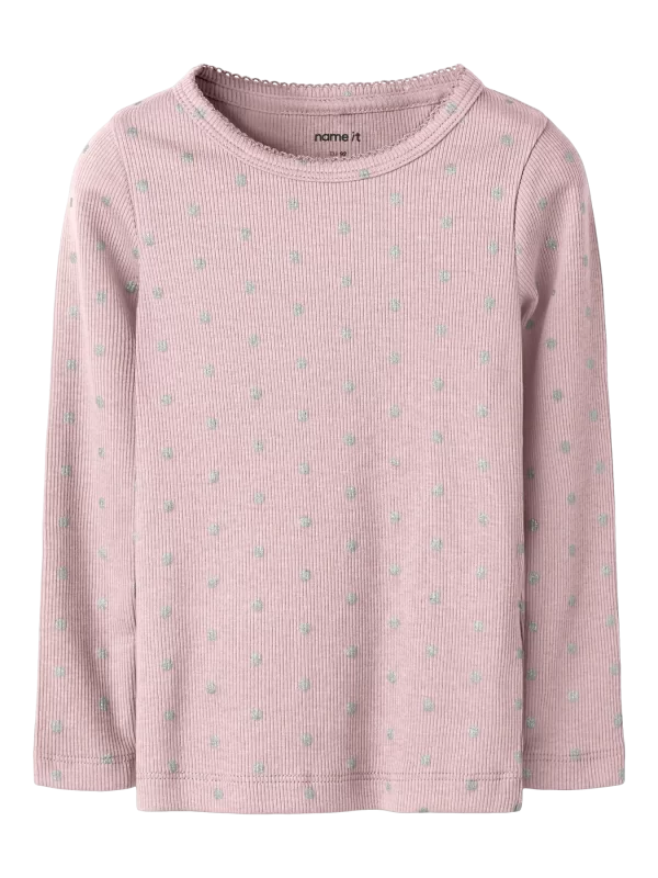 NAME IT NmfLona extra slim fit ribbipaita Silver Dots Violet Ice