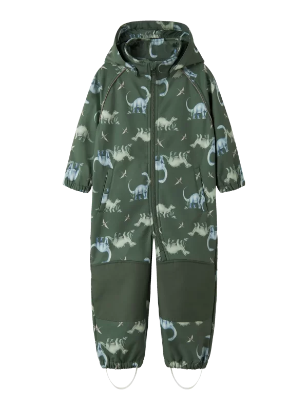 NAME IT NmmAlfa08 softshellhaalari softshellvälikausihaalari fleecevuorella dinosaurukset Jungle dino Green