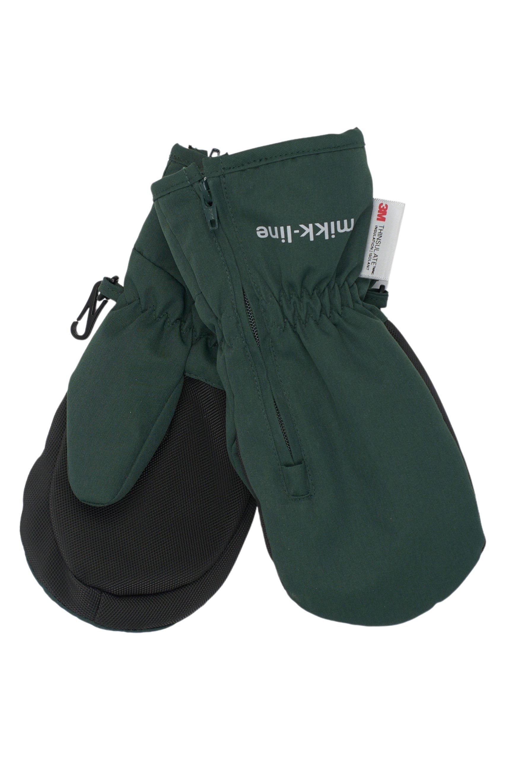 MIKK-LINE vedenpitävät talvihanskat toppahanskat vetoketjulla Darkest Sprouce