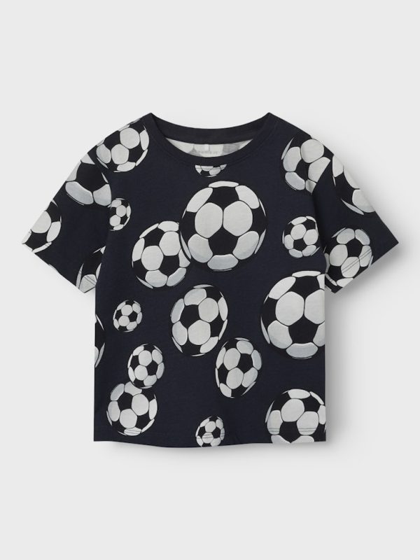 NAME IT NmmKidun jalkapallot t-paita Dark Sapphire
