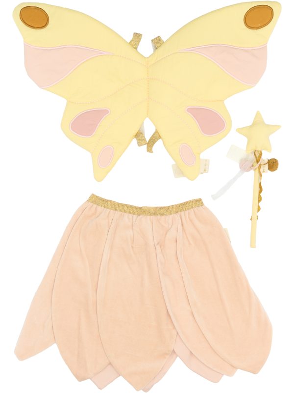 FABELAB Dress-up Fairy keijun asu (keijunsiivet, taikasauva, hame) Peach Whip 3-5 vuotiaalle