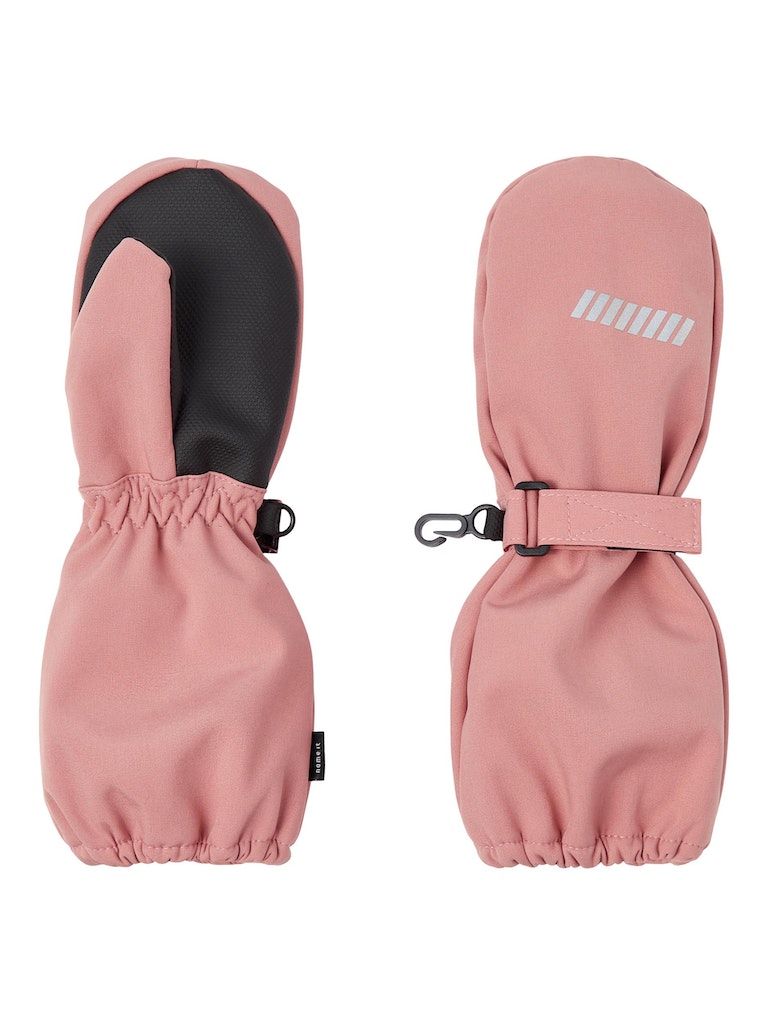 NAME IT NmnAlfa mitten softshellhanskat fleecevuorella 6/12kk Old Rose