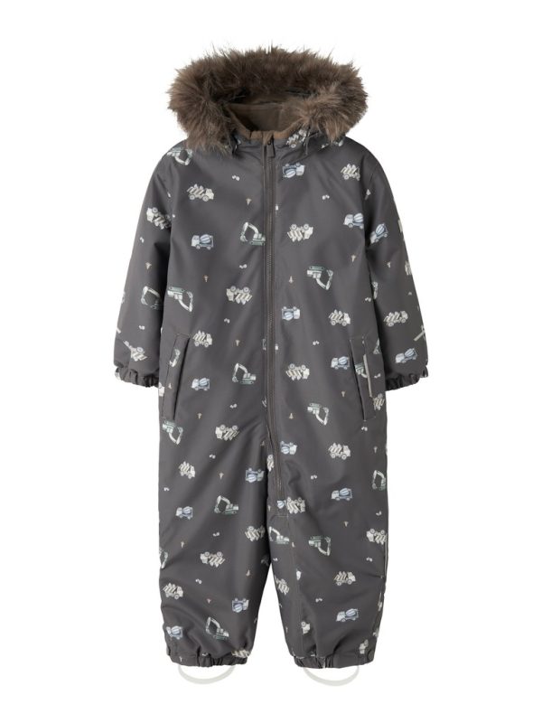 NAME IT NmmSnow10 talvihaalari toppahaalari työkoneet Blackened Pearl ENNAKKOTILAUS