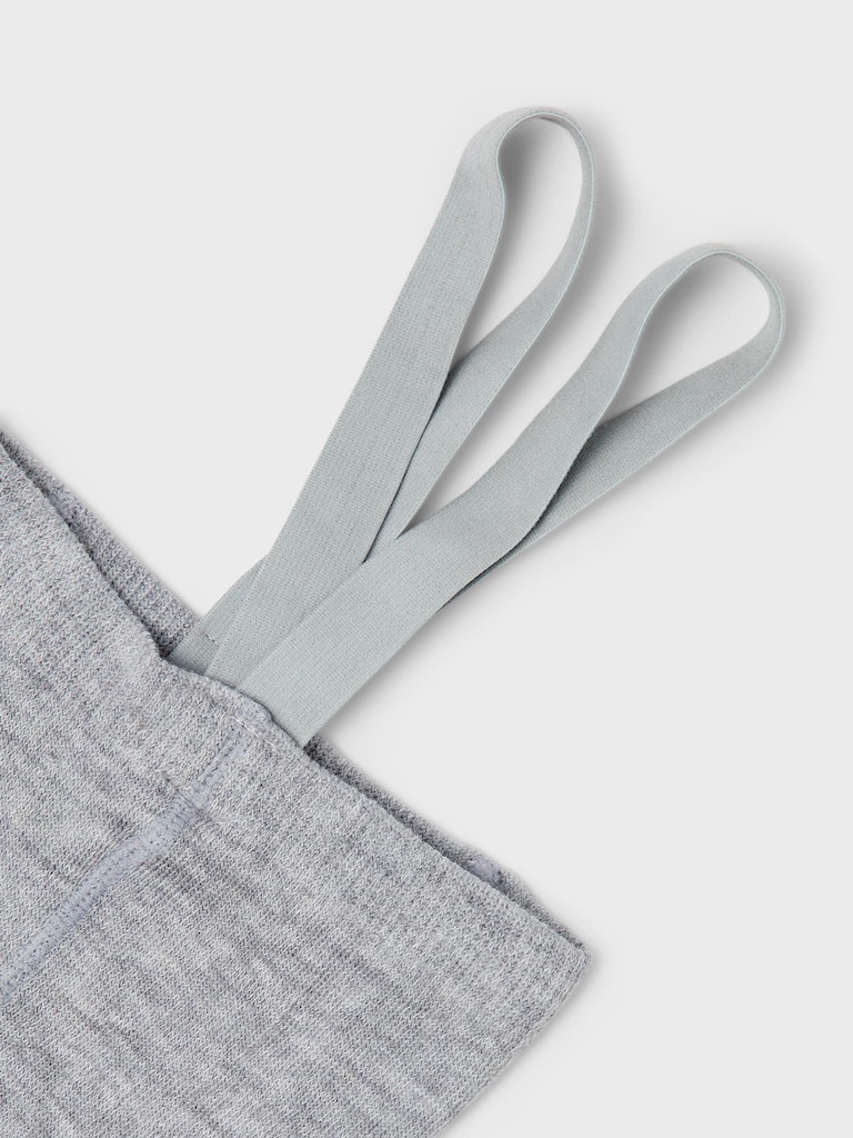 NAME IT NbfWakma vauvan ribbi merinovillasekoitesukkahousut olkaimilla Grey Melange - Image 3