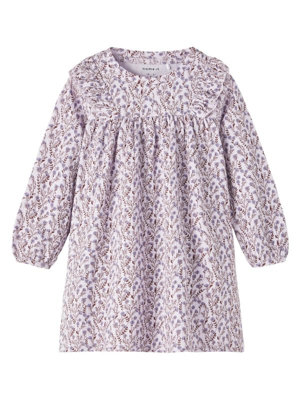 NAME IT lastenvaatteet NmfKim midimekko frillat kts. lisäkuva, upea kuosi Orchid Hush