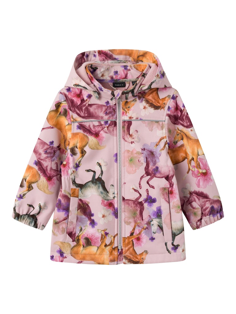 NAME IT NmfAlfa08 softshellvälikausitakki long fleecevuorella Horses hevoset Keepsake Lilac