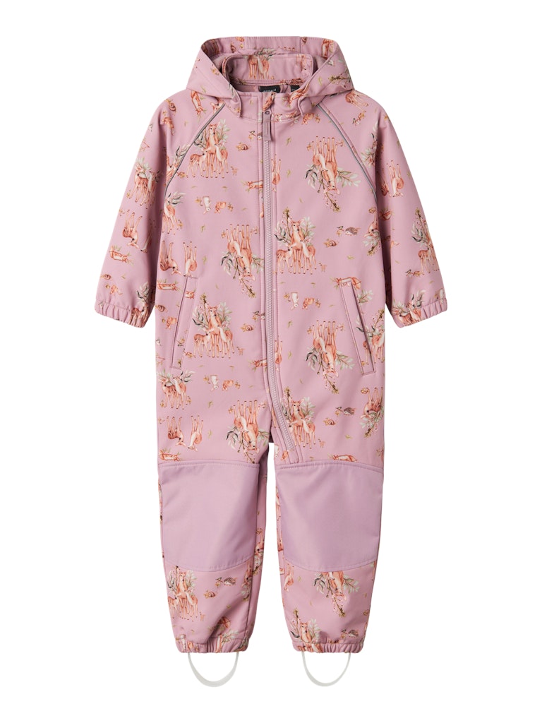 NAME IT NmfAlfa08 Woodland Dream softshellhaalari softshellvälikausihaalari fleecevuorella Mauve Shadow