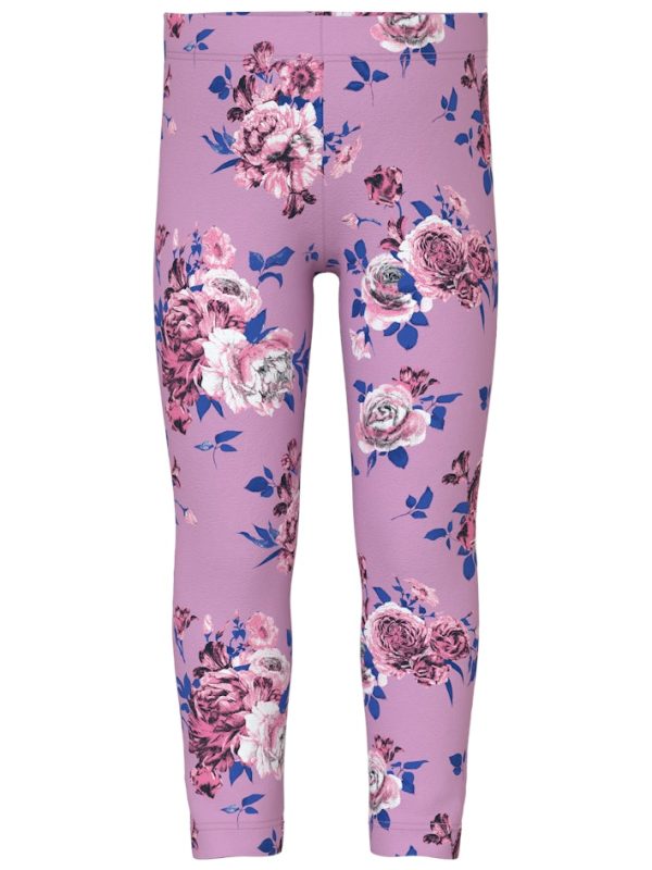 NAME IT NmfVivian lasten leggings Big Flower Pastel Lavender