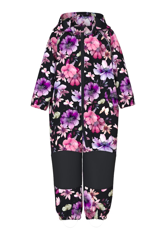 NAME IT NmfAlfa softshellhaalari softshellvälikausihaalari fleecevuorella Black Big Flower