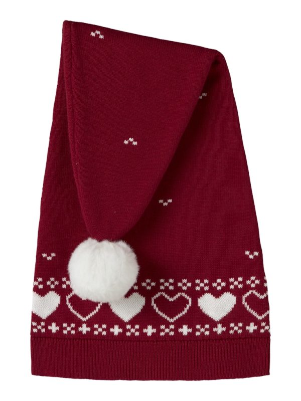 NAME IT NmnRistmas tonttulakki sydämet Jester Red Hearts 100% luomupuuvillaa