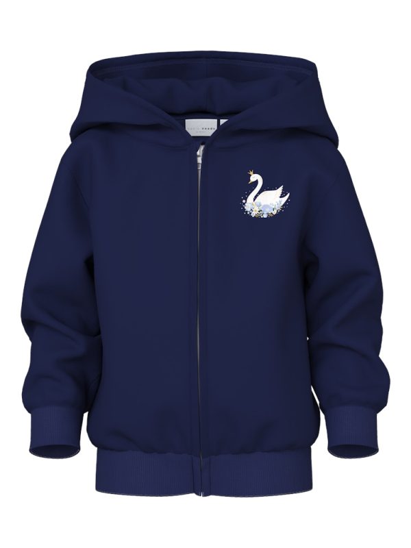 NAME IT NmfVoltana collegehuppari vetoketjulla collegetakki Joutsen Peacon Blue Princess Swan