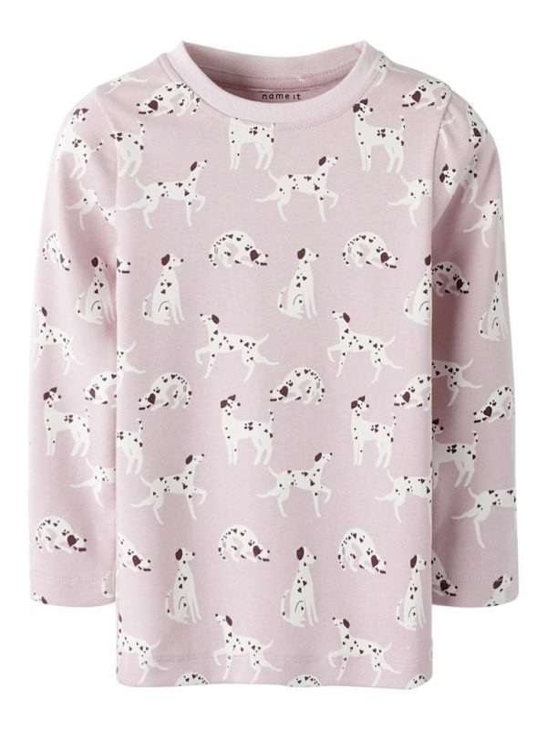 NAME IT NmfKilas dalmatialais extra slim fit paita Bleached Mauve Cloud Dancer
