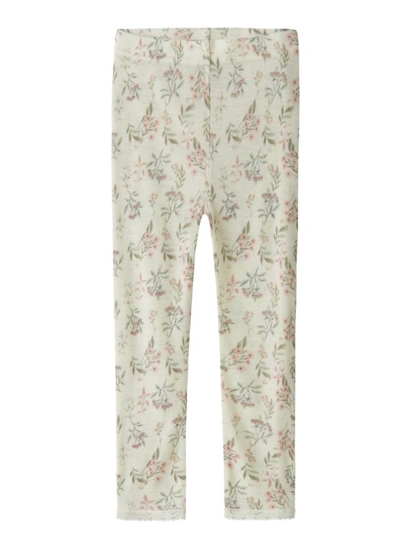 NAME IT NmfWang merinovillaleggings Snow White Flowers + Leafs