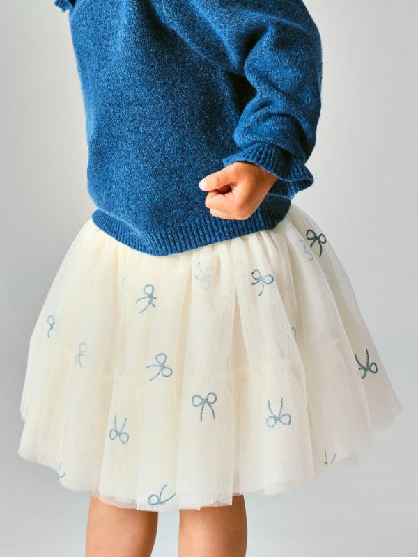 NAME IT NmfKira tulle skirt tyllihame Antique White Vintage Indigo