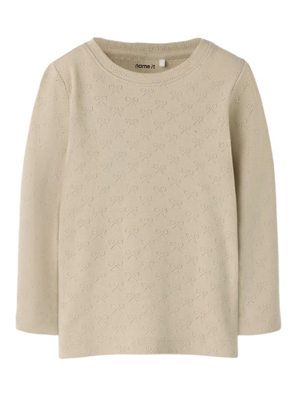 NAME IT NmfSif paita rusetti kuviointi 100% luomupuuvillaa Feather Gray