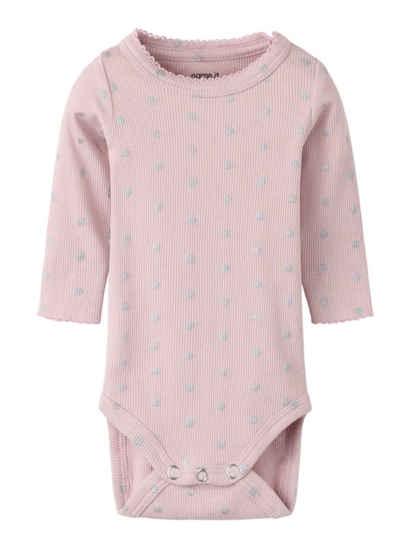 NAME IT NbfLona extra slim fit ribbibody Silver Dots Violet Ice