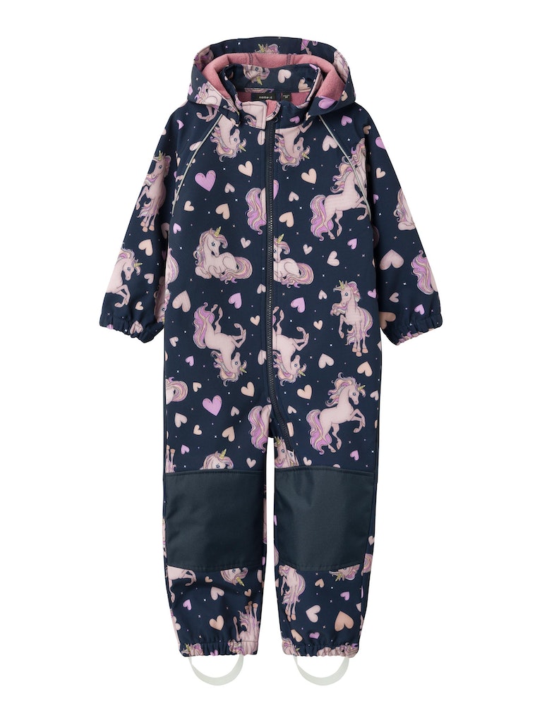 NAME IT NmfAlfa08 Unicorn yksisarvinen softshellvälikausihaalari softshellvuorella Dark Sapphire 110