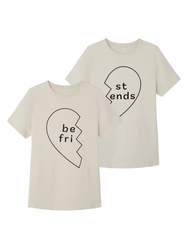 NAME IT NkfOfriend 2-pack Best Friends ystävyys t-paidat Birch