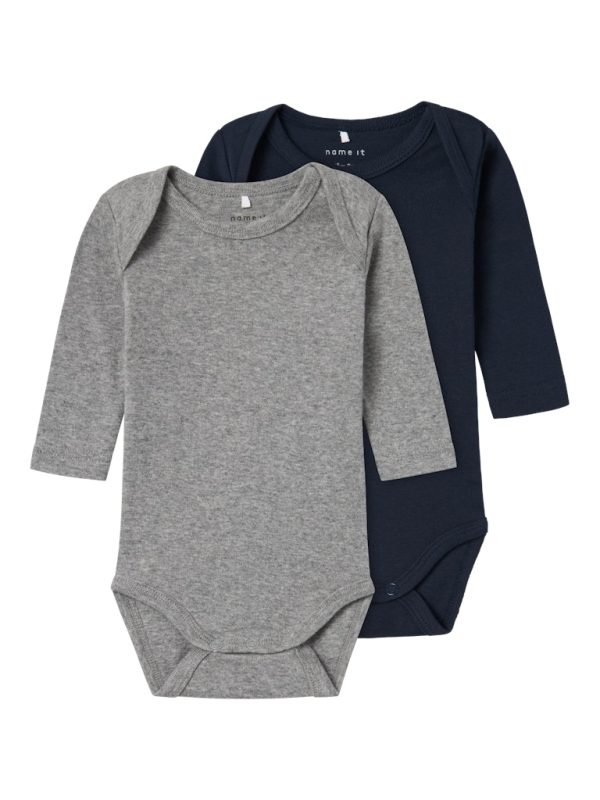 NAME IT NbnBody 2-pack bodyt Dark Sapphire (harmaa+t.sin.)