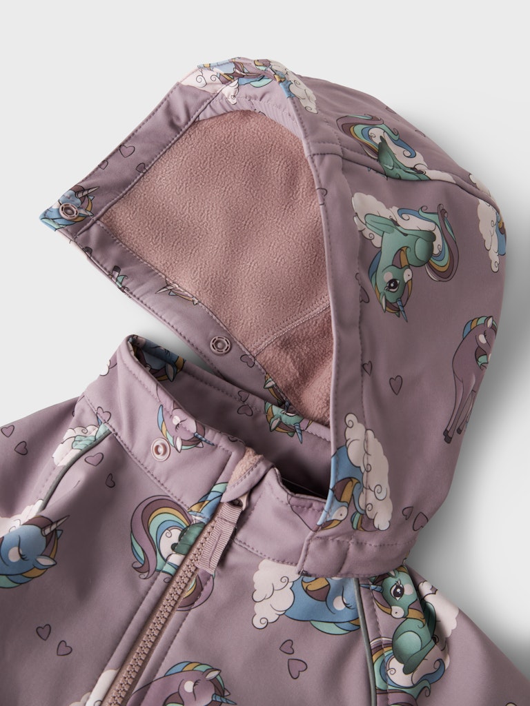 NAME IT NmfAlfa softshellhaalari softshellvälikausihaalari fleecevuorella Purple Dove Unicorns - Image 5