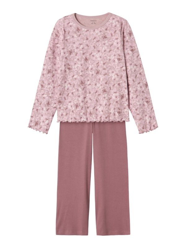 NAME IT NkfNightset ribbipyjama ribbiyöpuku Mauve Shadows