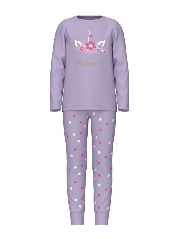 NAME IT NmfNightsuit yöpuku pyjama Pastel Lilac Magical Unicorn