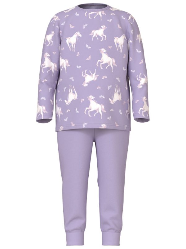 NAME IT NmfNightset yöpuku pyjama Pastel Lilac Horse
