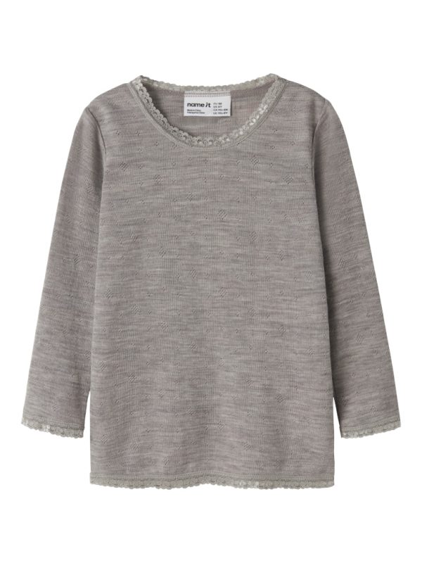 NAME IT NmfWang Merino Wool merinovillapaita pitsiä/kuvio Satellite