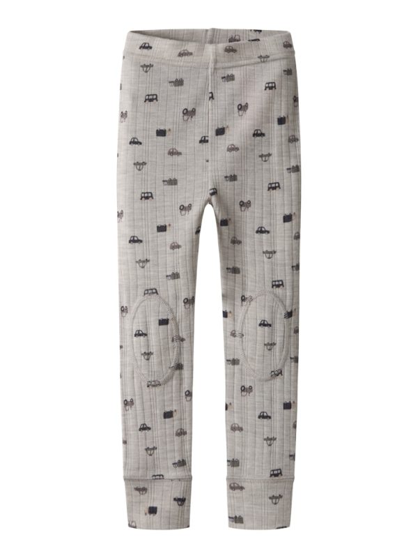 NAME IT NmmWang Merino Wool longjohn merinovillaleggings Nacreous Cloud Small Cars