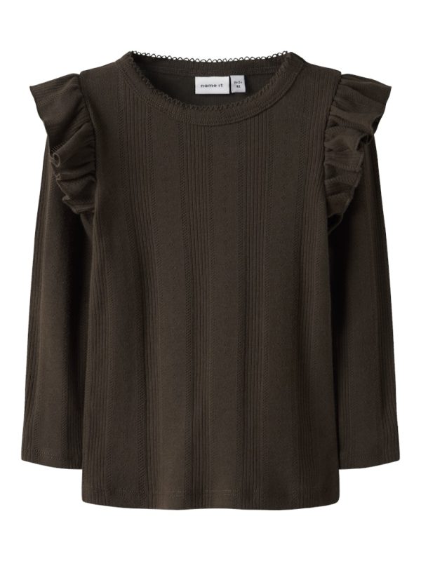NAME IT NmfJulia frillapaita slim Delicioso t.ruskea