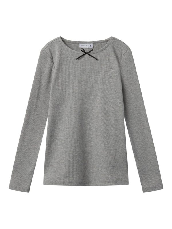 NAME IT NkfFionea lasten slim ribbipaita Grey Melange