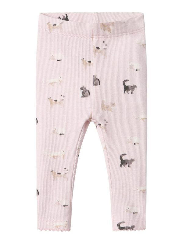 NAME IT NbfBrigit kissat vauvan ribbileggings Light Lilac - 86