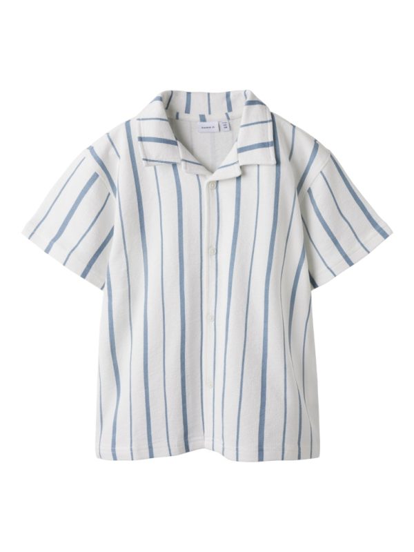 NAME IT NkmFigaro lyhythihainen kauluspaita White Alyssym Spring Lake 100% luomupuuvillaa