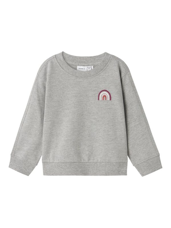 NAME IT NmfBiliva sateenkaari collegepaita 100% puuvillaa Grey Melange