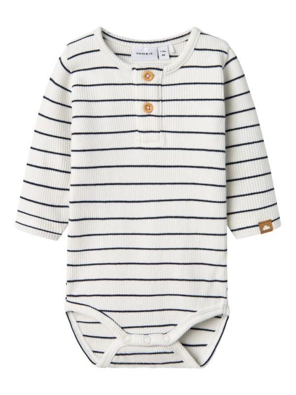 NAME IT NbmFully vauvan body waffle knit Cloud Dancer