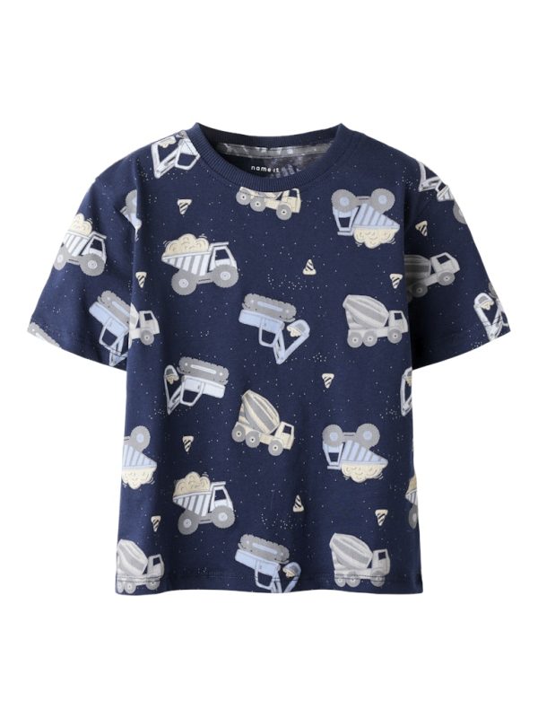 NAME IT NmmHector työkoneet t-paita Navy Blazer