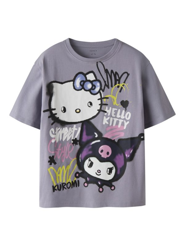 NAME IT NkfDyda Hello Kitty lyhythihainen t-paita Lavender Gray