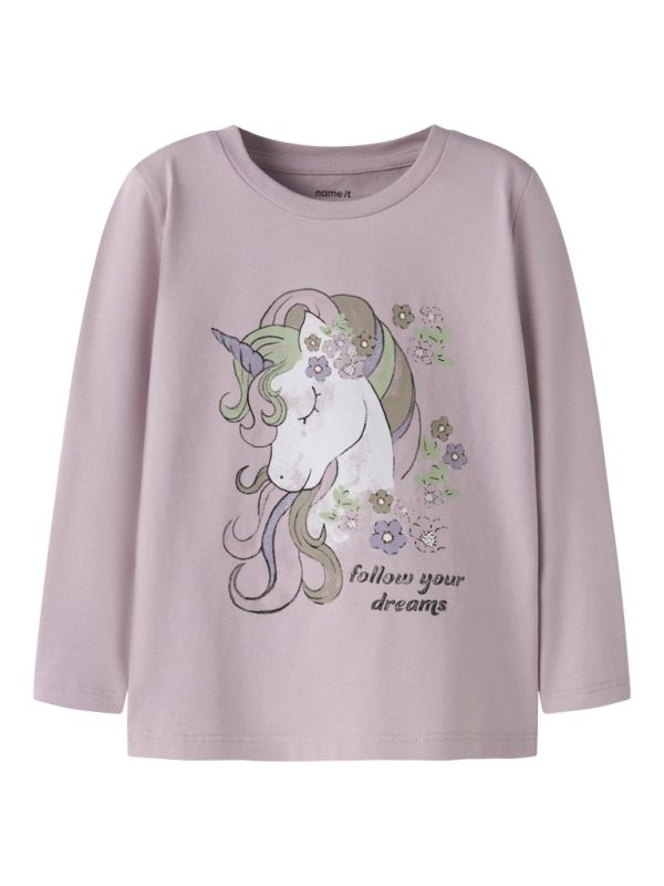 NAME IT NmfTulinea unicorn yksisarvinen yksisarvin paita Dawn Pink