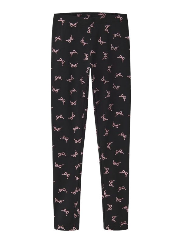 NAME IT NkfVivian leggings Black Small Bows TULOSSA LÄHIPÄIVIEN AIKANA