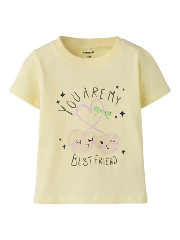 NAME IT NmfBethany (you are my best friend) t-paita Pastel Yellow