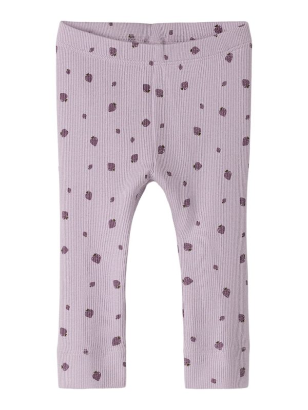 NAME IT NbfBinna extra slim fit mansikka ribbileggings Dawn pink Strawberries
