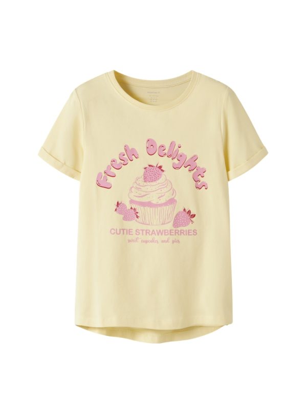 NAME IT NkfVix t-paita muffinssi mansikat Double Cream Fresh Delights