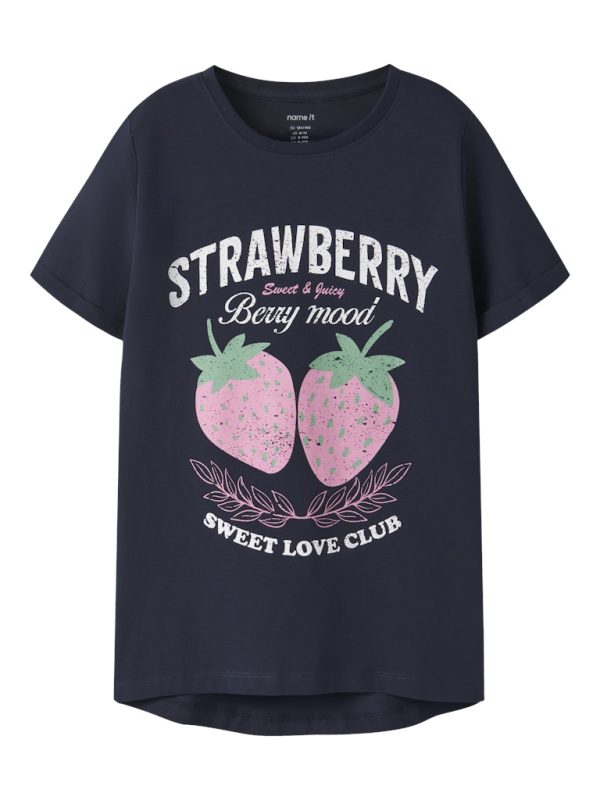 NAME IT NkfVix t-paita mansikat Navy Blazer Strawberry Club