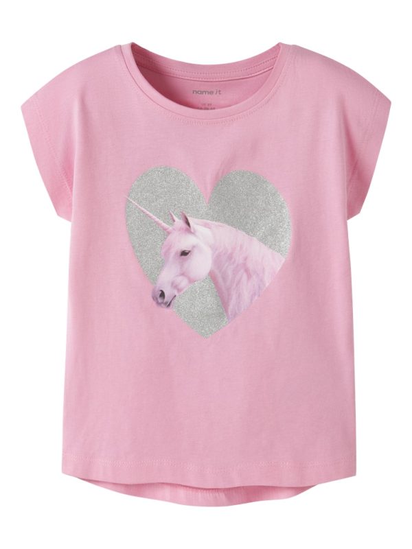 NAME IT NmfVotia t-paita yksisarvinen Pink Glitter Unicorn