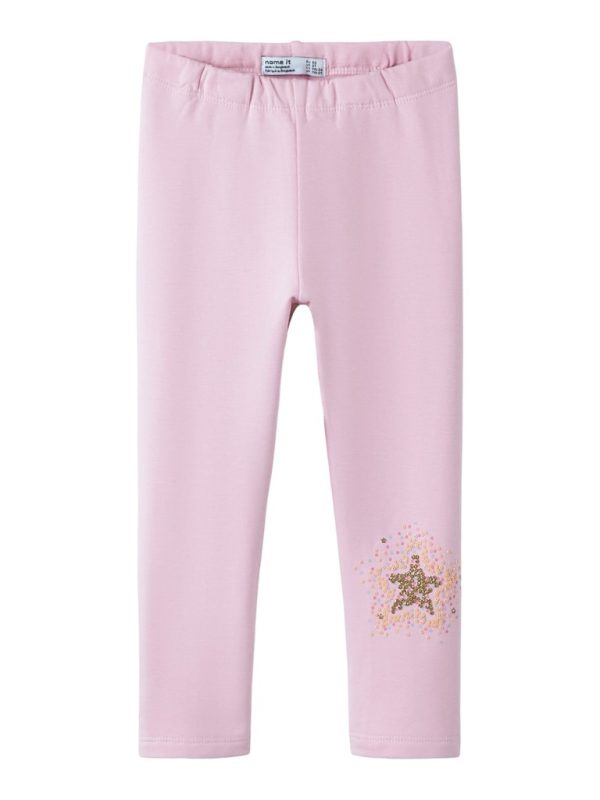 NAME IT NmfTarinas leggings brushed vuori, pehmeät sisältä säädettävä vyötärö Pirouette