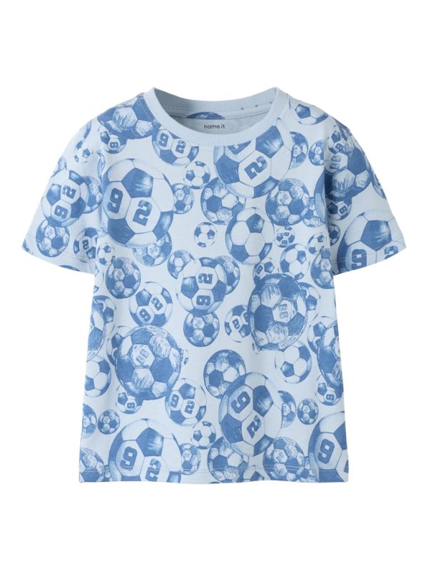 NAME IT NmmFootball jalkapallo t-paita Subdued Blue 100% luomupuuvillaa